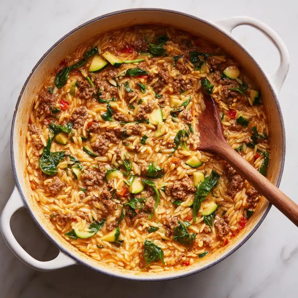 Italian Sausage Zucchini Orzo Recipe - Recipe Image