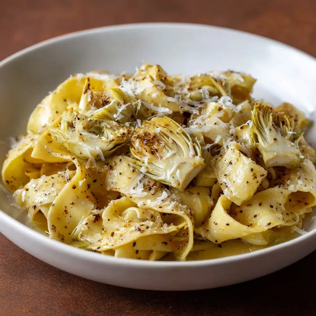 Lemon Brown Butter Pasta with Roasted Artichokes and Fennel Recipe - Recipe Image