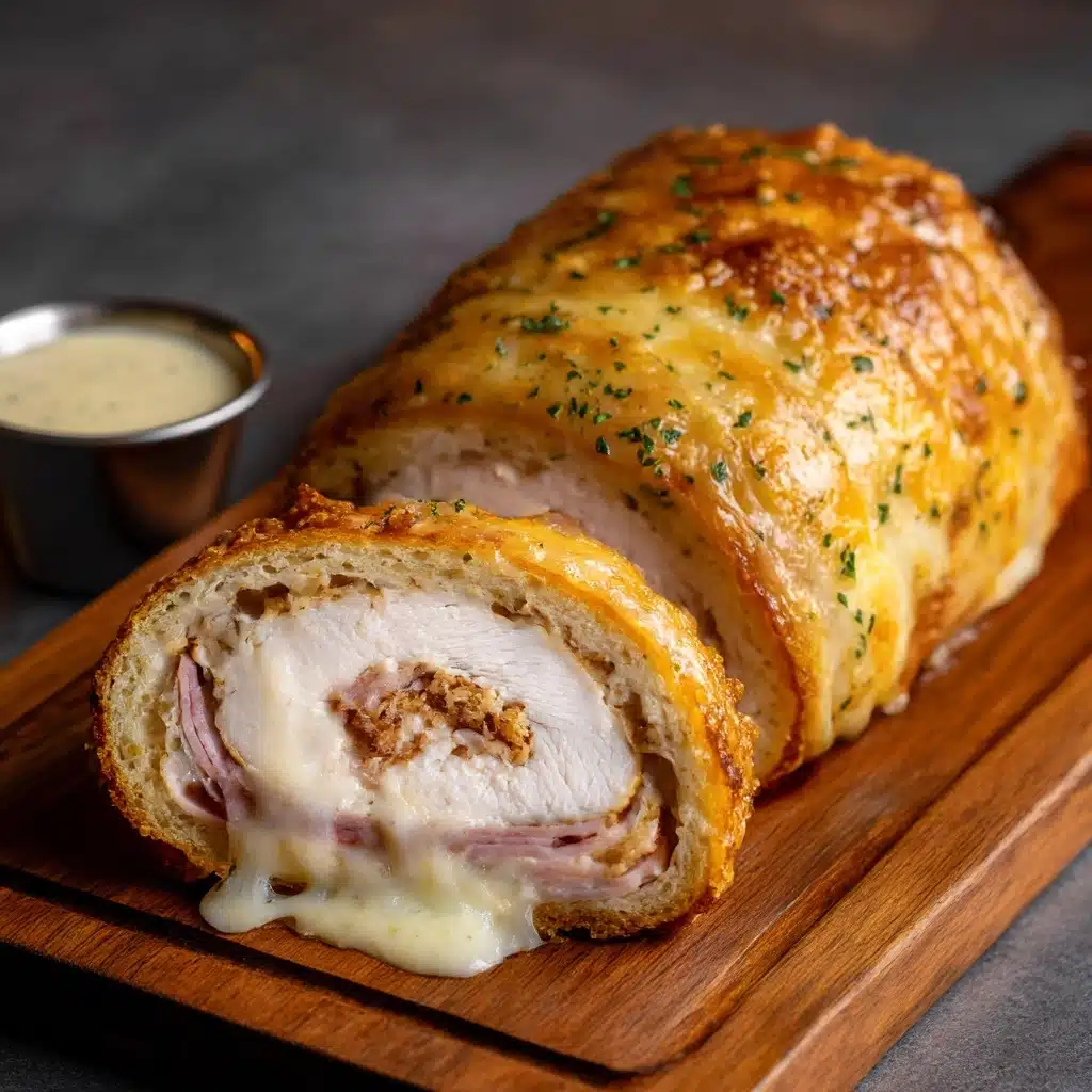 Chicken Cordon Bleu Stromboli Recipe - Recipe Image