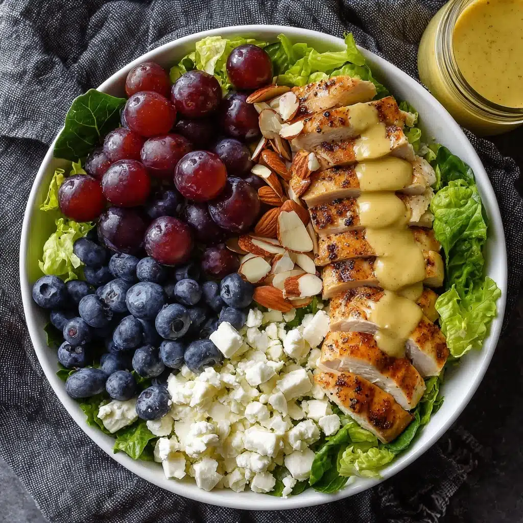 Rainbow Chicken Salad with Almond Honey Mustard Dressing Recipe