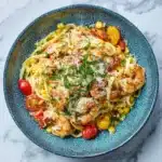 Creamy Shrimp Pasta with Corn and Tomatoes Recipe