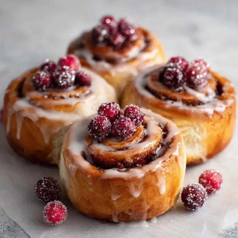 Cream Cheese Danishes with Sugared Cranberries and Butter Glaze Recipe