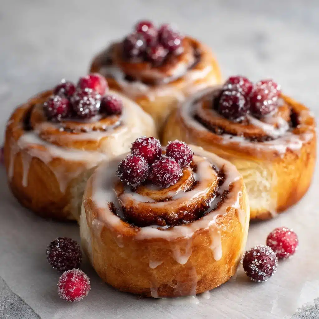 Cream Cheese Danishes with Sugared Cranberries and Butter Glaze Recipe