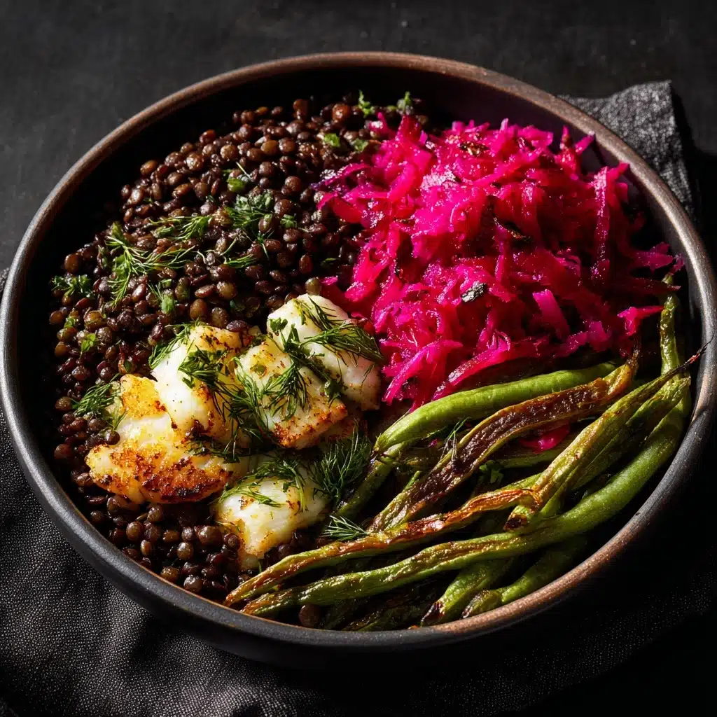Perfect Baked Salmon with Lentils and Lemon Herb Sauce Recipe - Recipe Image