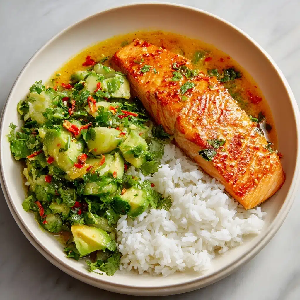 Bang Bang Salmon with Avocado Cucumber Salsa Recipe - Recipe Image