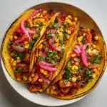 Red Chile Chicken Tacos with Creamy Corn Recipe