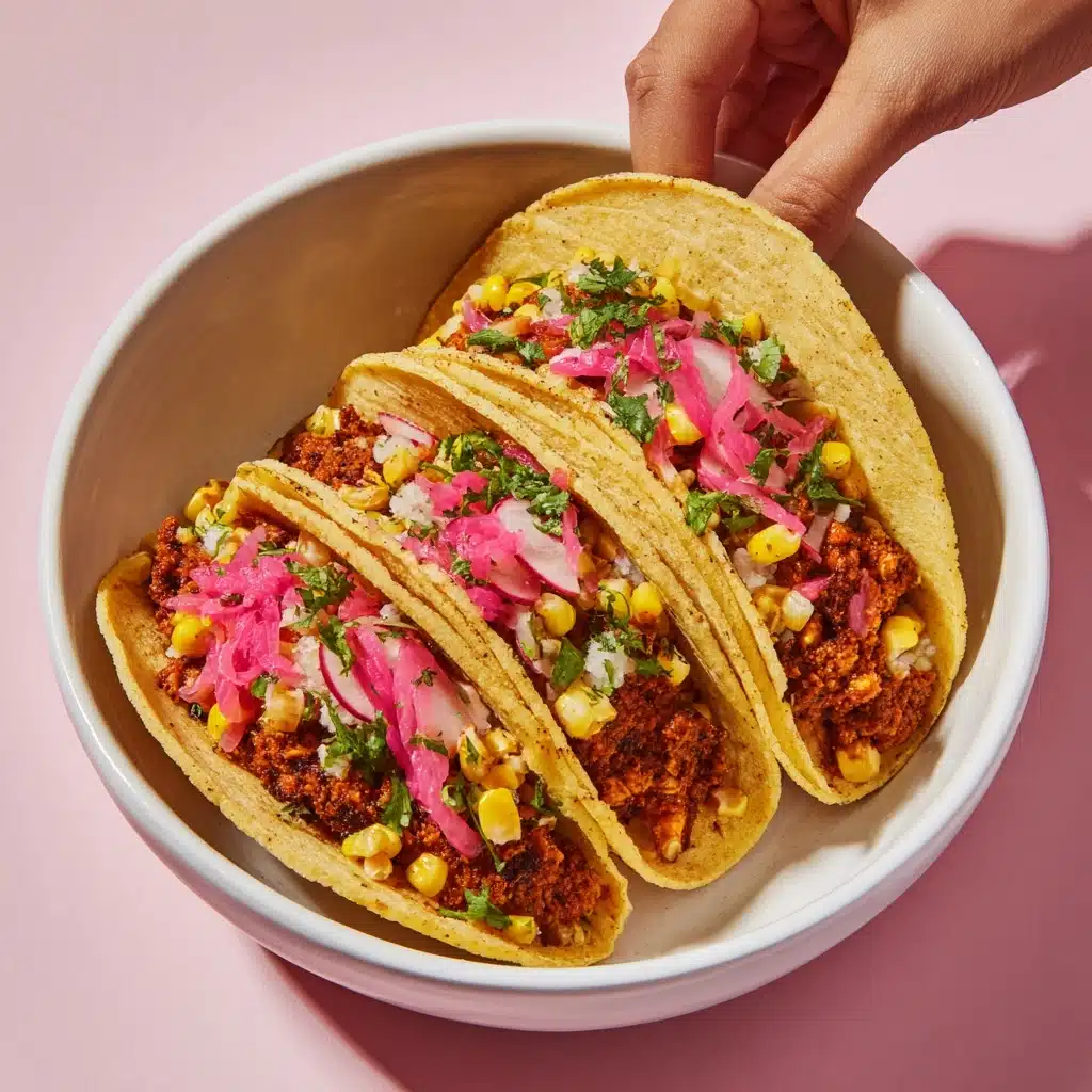 Red Chile Chicken Tacos with Creamy Corn Recipe - Recipe Image