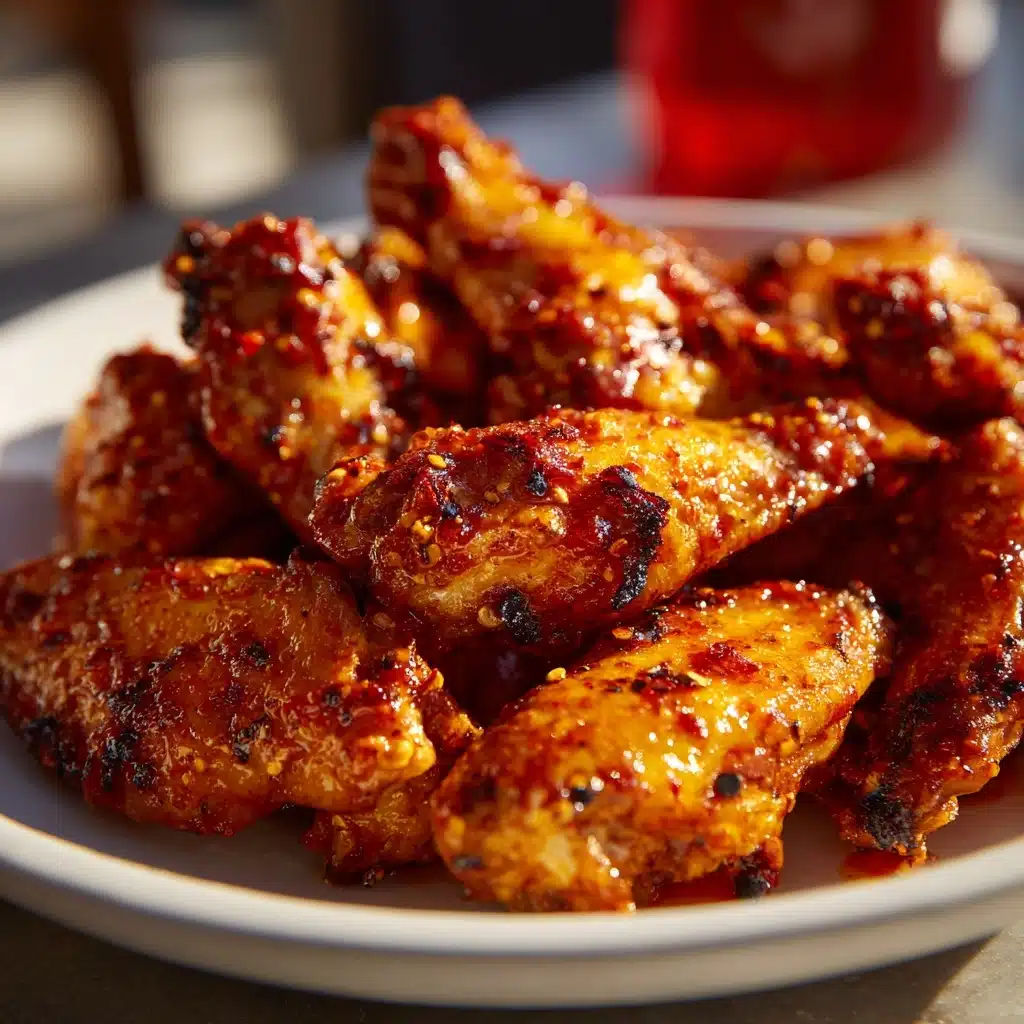 Grilled Chicken Wings with Seasoned Buffalo Sauce Recipe - Recipe Image