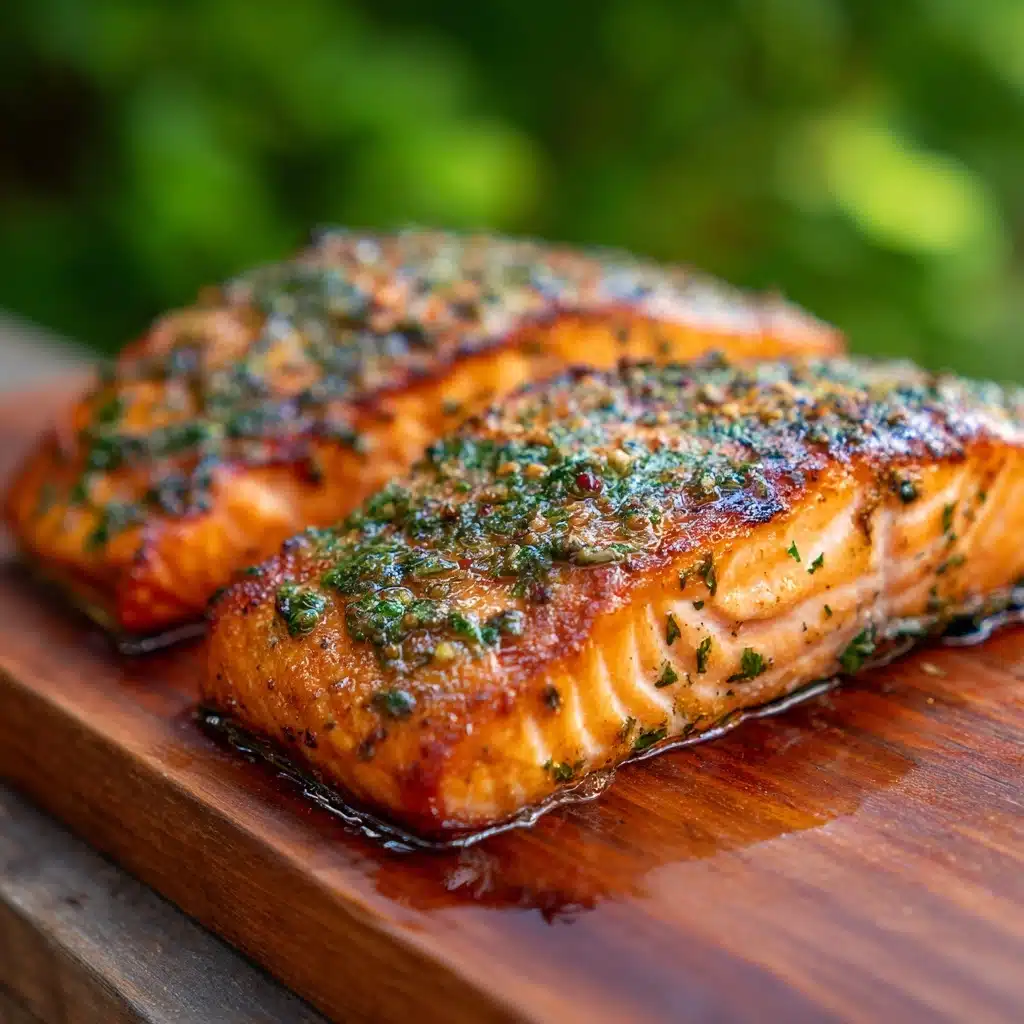 Cedar Plank Salmon with Lemon, Garlic & Herbs Recipe - Recipe Image