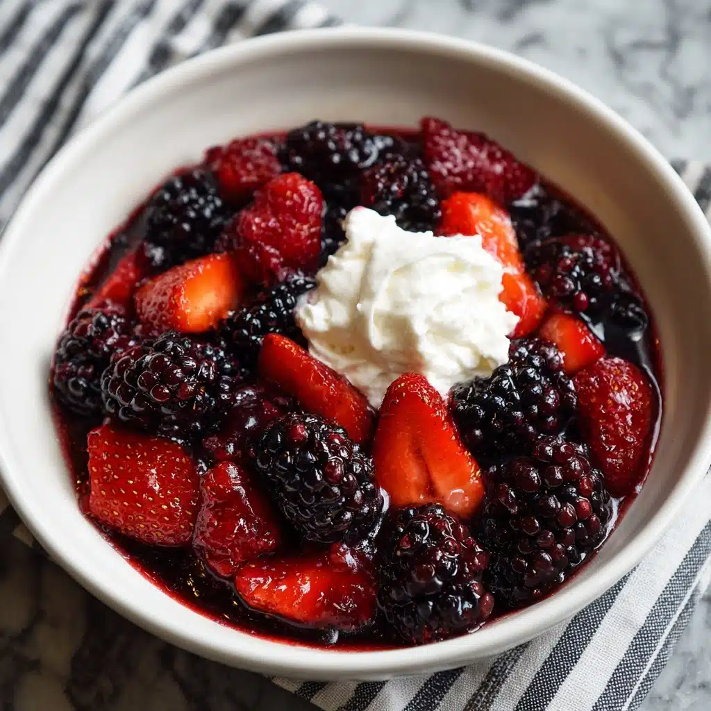 Macerated Berries with Greek Yogurt Whipped Cream Recipe - Recipe Image