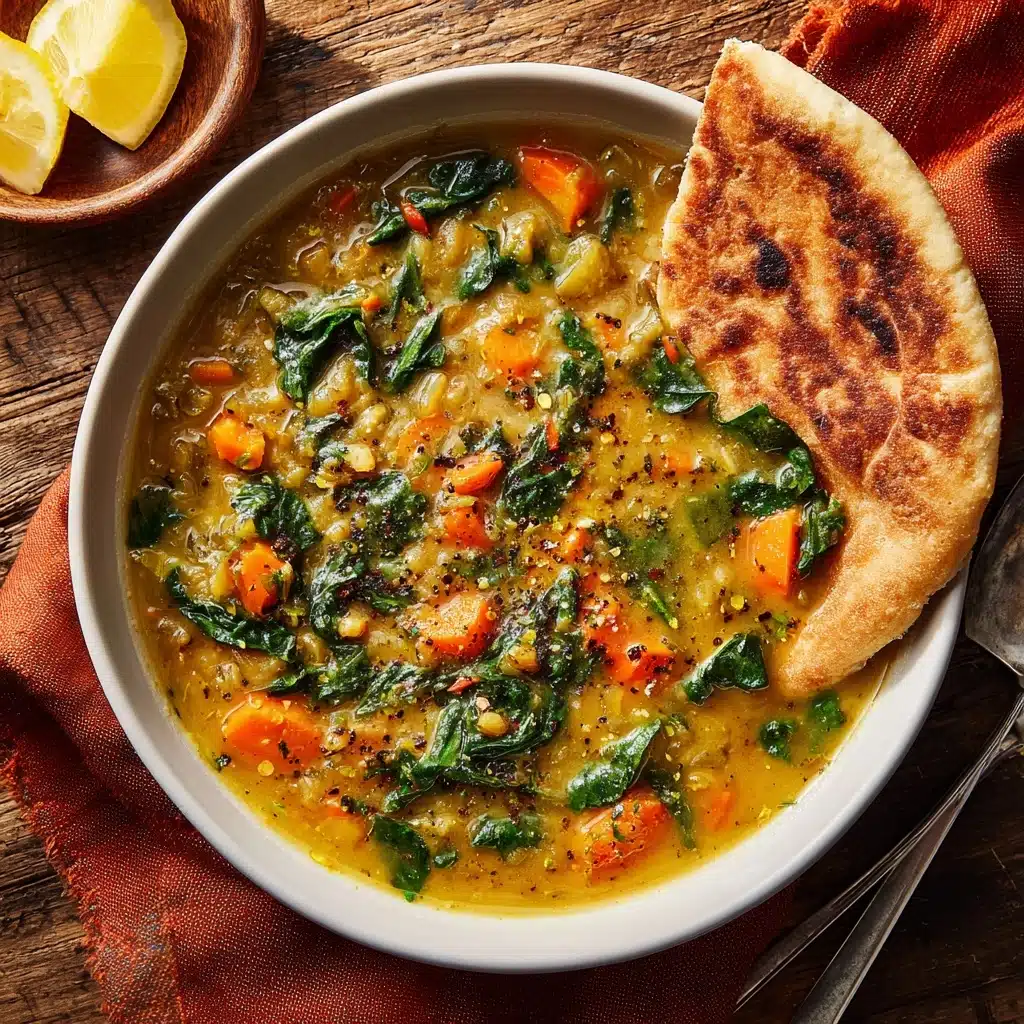 Smoky Red Lentil Soup with Spinach Recipe - Recipe Image
