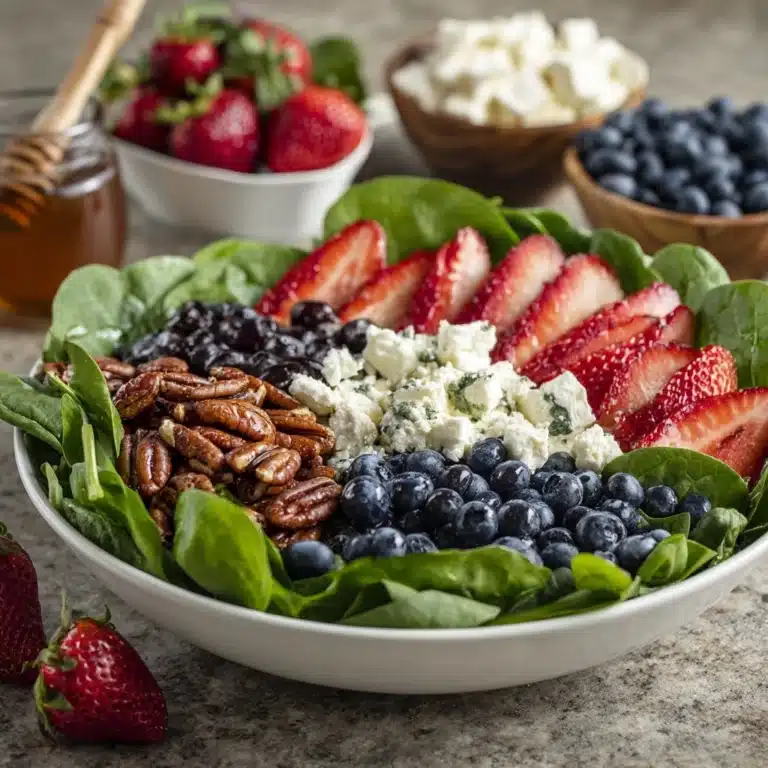 Spinach Salad with Berries, Pecans & Raspberry Vinaigrette Recipe