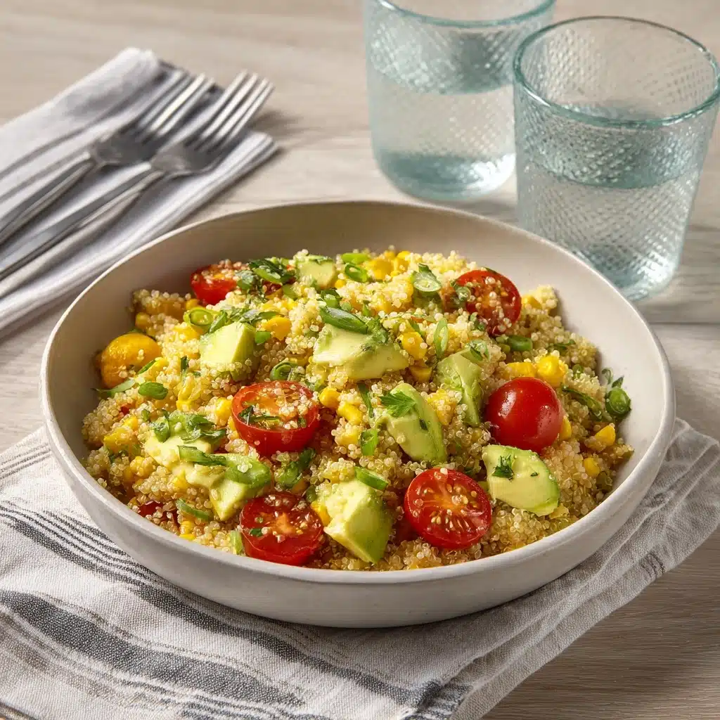 Quinoa Salad with Fresh Corn, Tomatoes, Avocado & Lime Recipe - Recipe Image