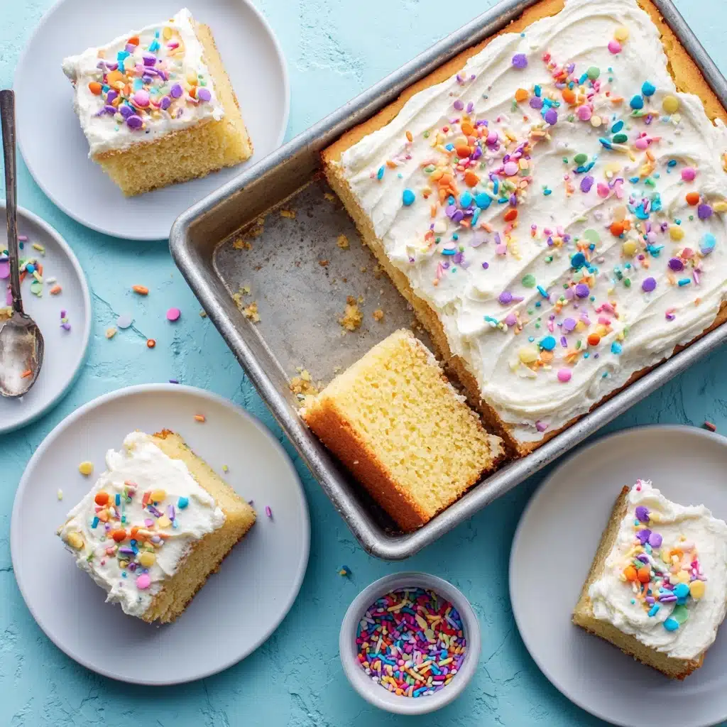 Vanilla Sheet Cake with Cream Cheese Frosting Recipe - Recipe Image