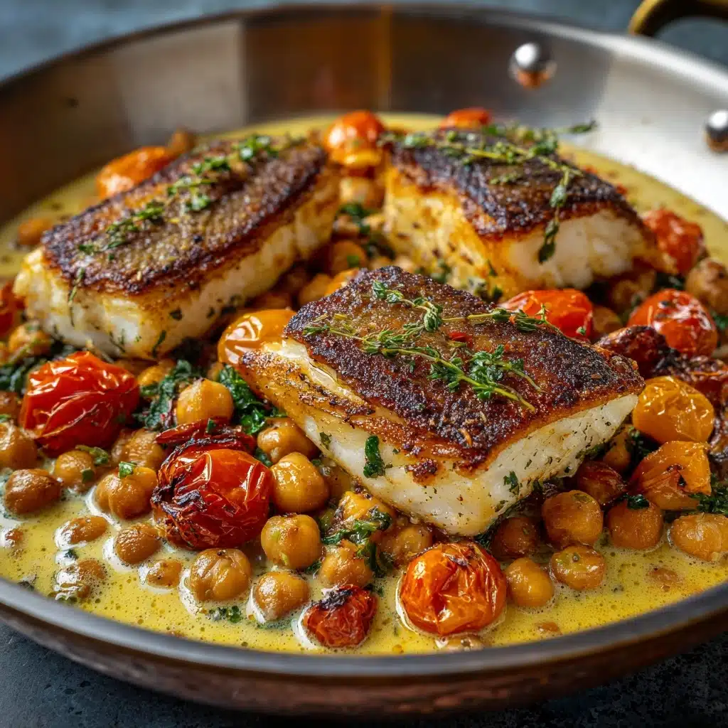 Baked Cod with Tomatoes & Chickpeas Recipe - Recipe Image