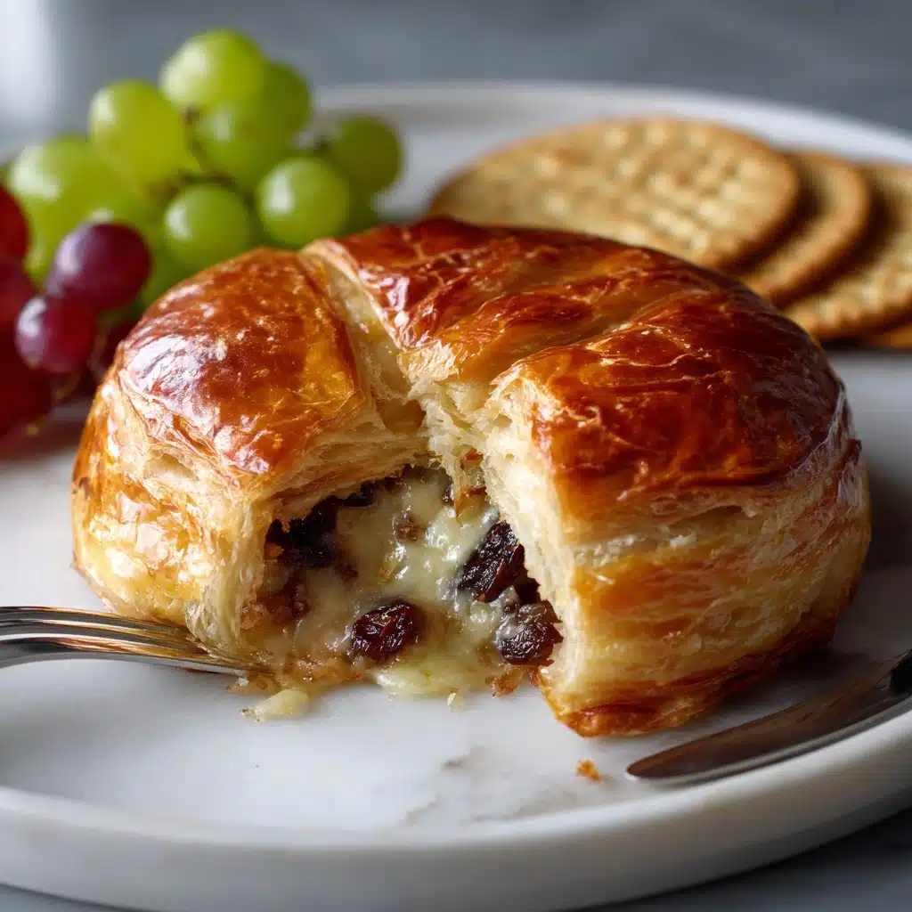 Baked Brie en Croûte with Honey, Dried Cherries, Rosemary & Pecans Recipe - Recipe Image