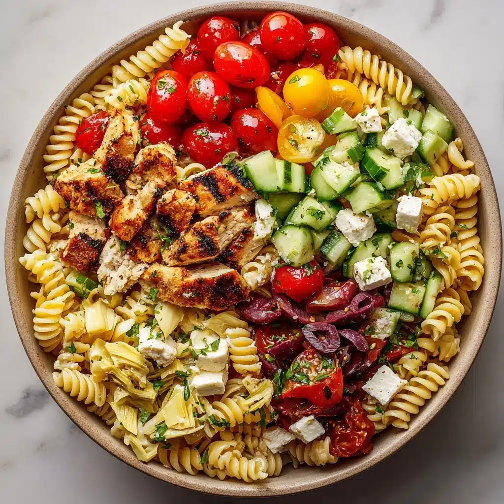 Greek Feta Chicken Pasta Salad Recipe - Recipe Image