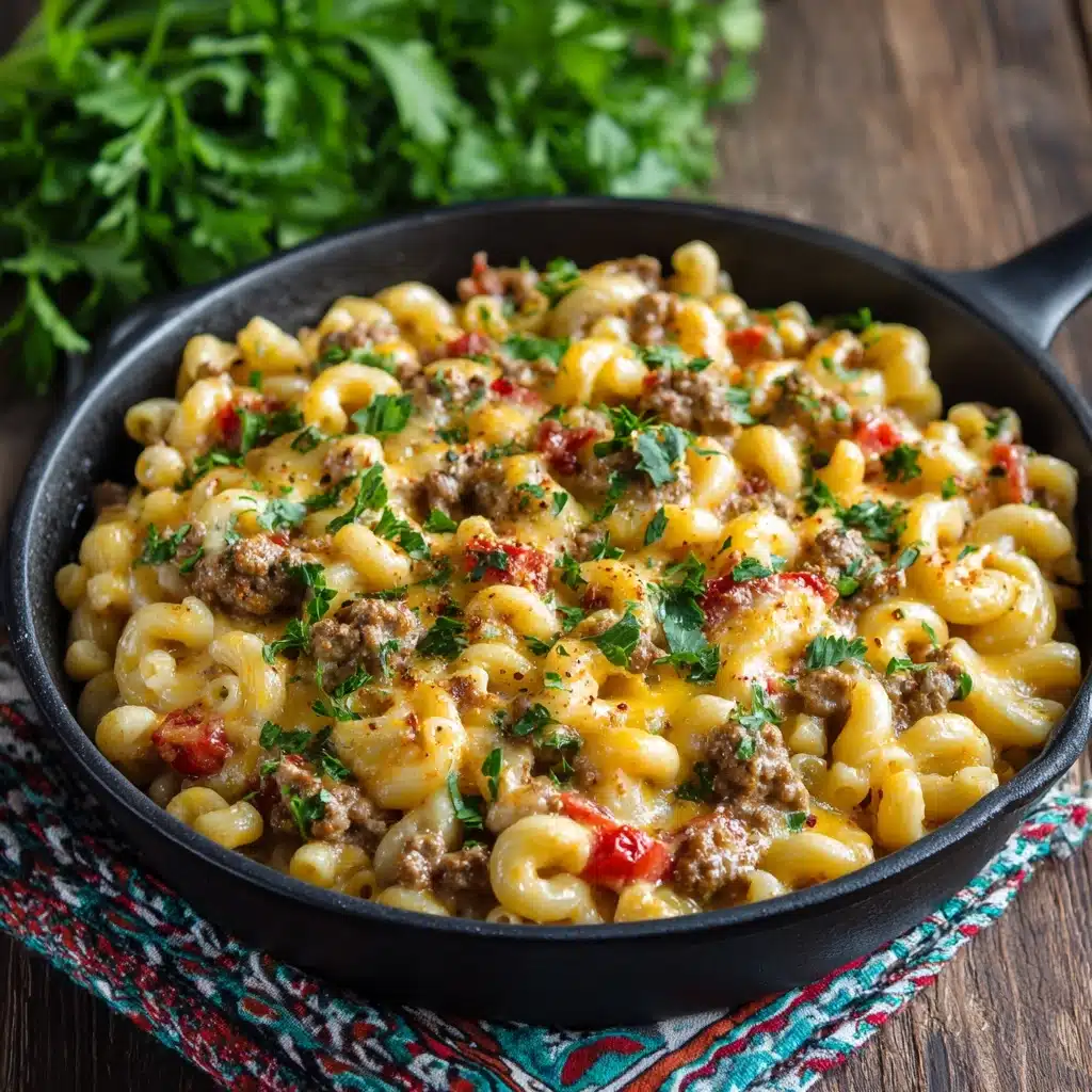 One-Pot Cheeseburger Pasta Skillet Recipe - Recipe Image