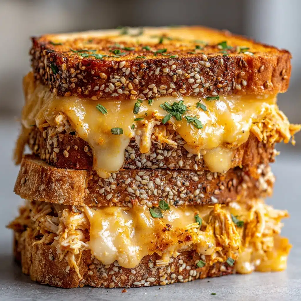 Cheesy Chicken Garlic Bread Sandwich Recipe - Recipe Image