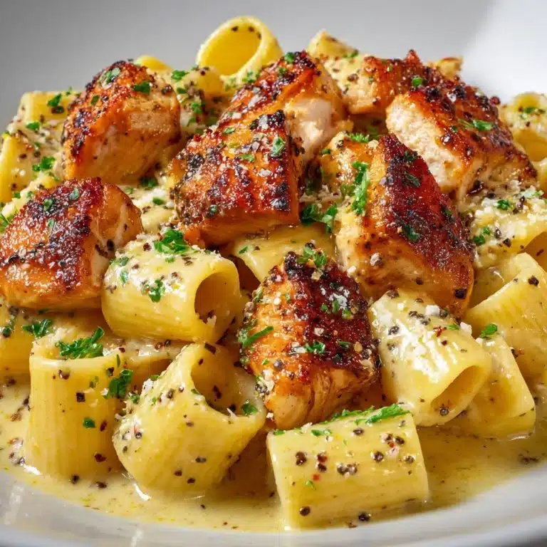 Creamy Garlic Butter Chicken and Rigatoni in Parmesan Sauce Recipe
