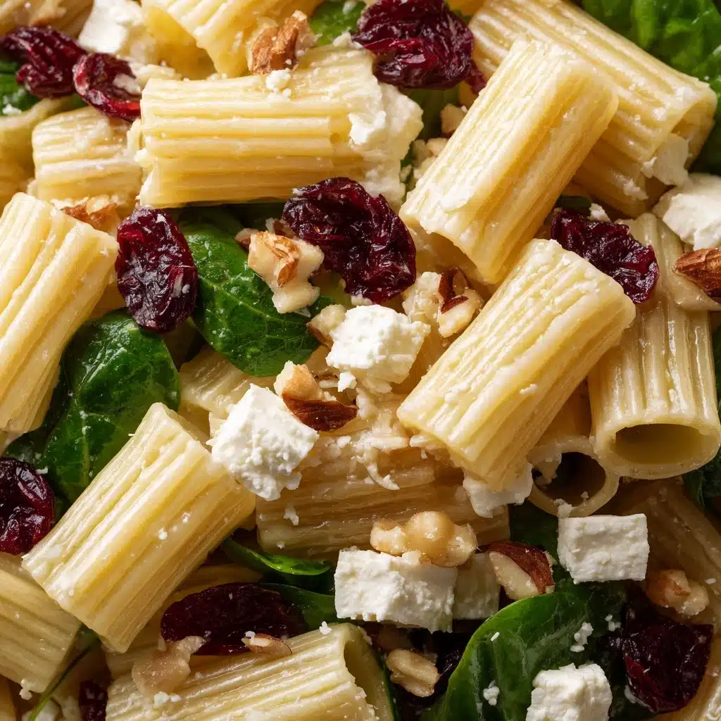 Spinach Pasta Salad with Feta and Cranberries Recipe - Recipe Image