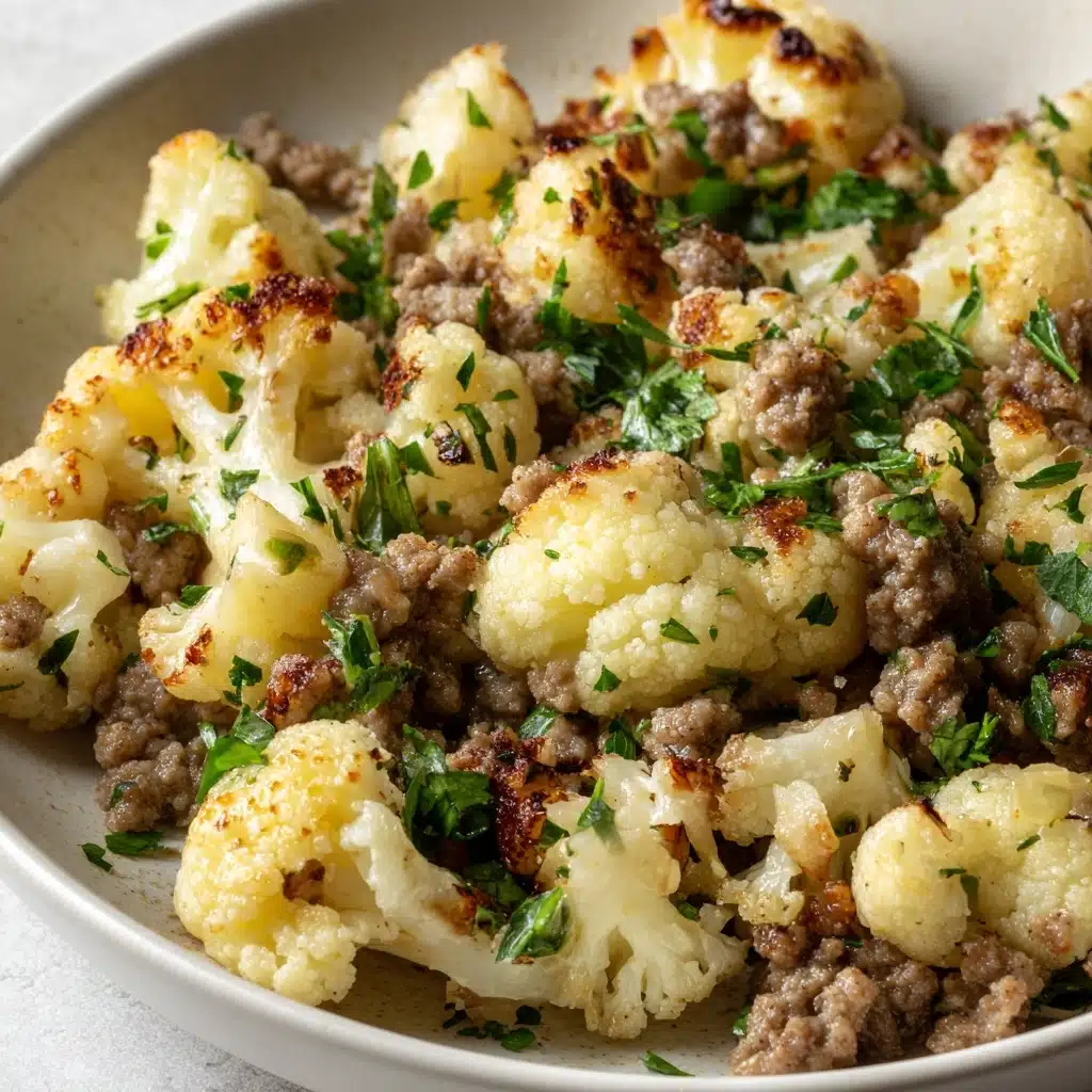 Garlic Butter Ground Turkey with Cauliflower Skillet Recipe - Recipe Image