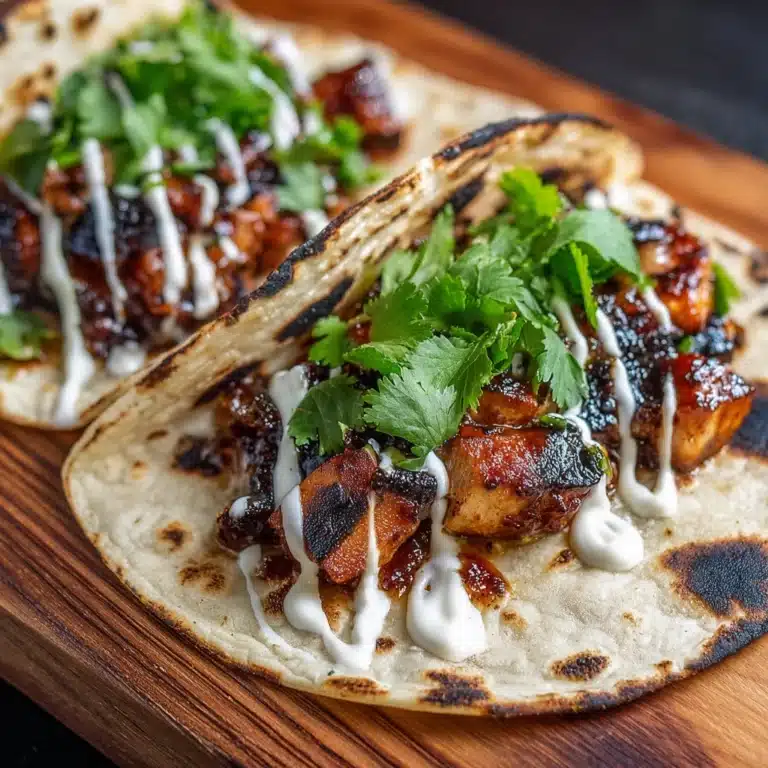 Garlic Butter Honey BBQ Chicken Tacos Recipe