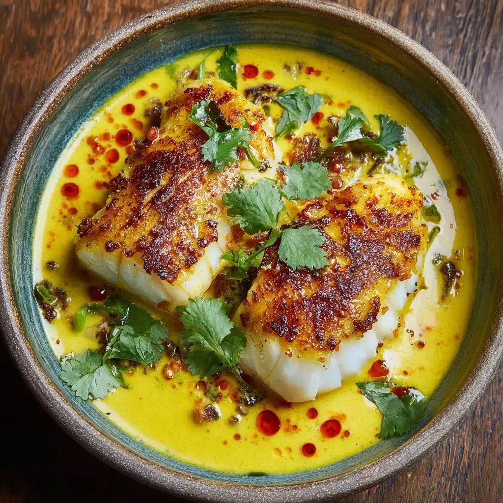 South Indian Style Coconut Cod Curry with Saffron Butter Recipe