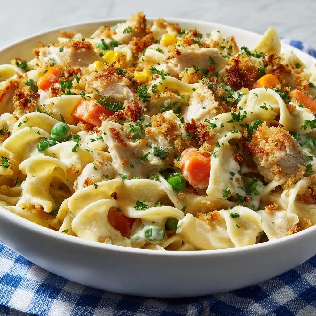 Creamy Chicken Pot Pie Noodles Recipe - Recipe Image