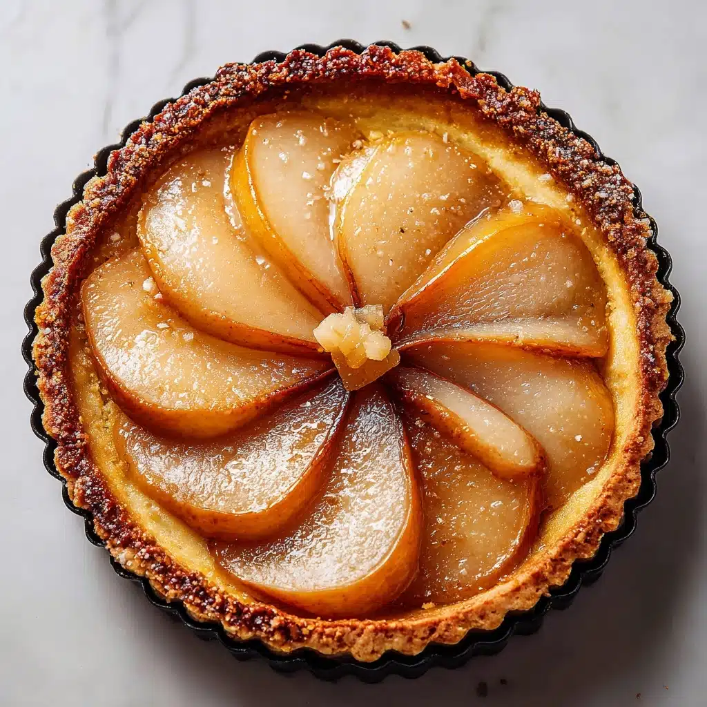 Poached Pear and Almond Tart Recipe - Recipe Image