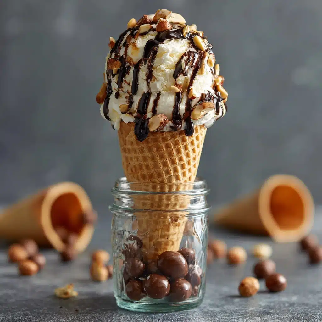 Tin Roof Ice Cream with Crushed Waffle Cone Recipe - Recipe Image