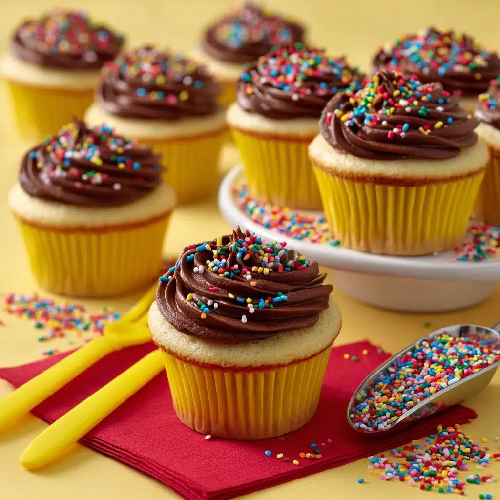 Classic Yellow Cupcakes with Chocolate Frosting Recipe - Recipe Image