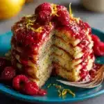 Lemon-Poppy Seed Pancakes with Raspberry Syrup Recipe