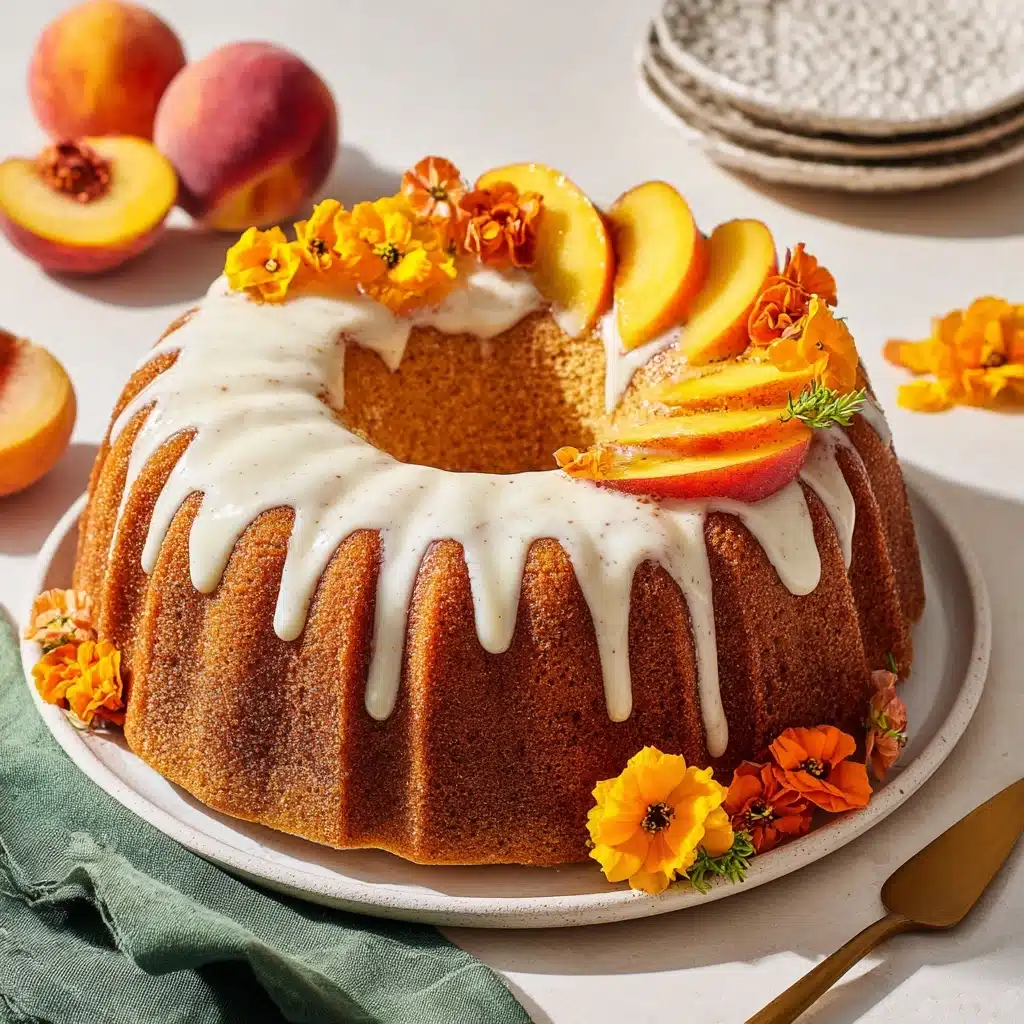 Peach Bundt Cake with Brown Butter Icing Recipe - Recipe Image