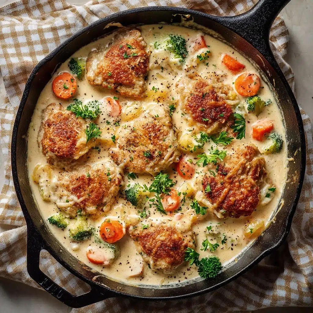 Creamy Garlic Chicken & Vegetables Recipe - Recipe Image