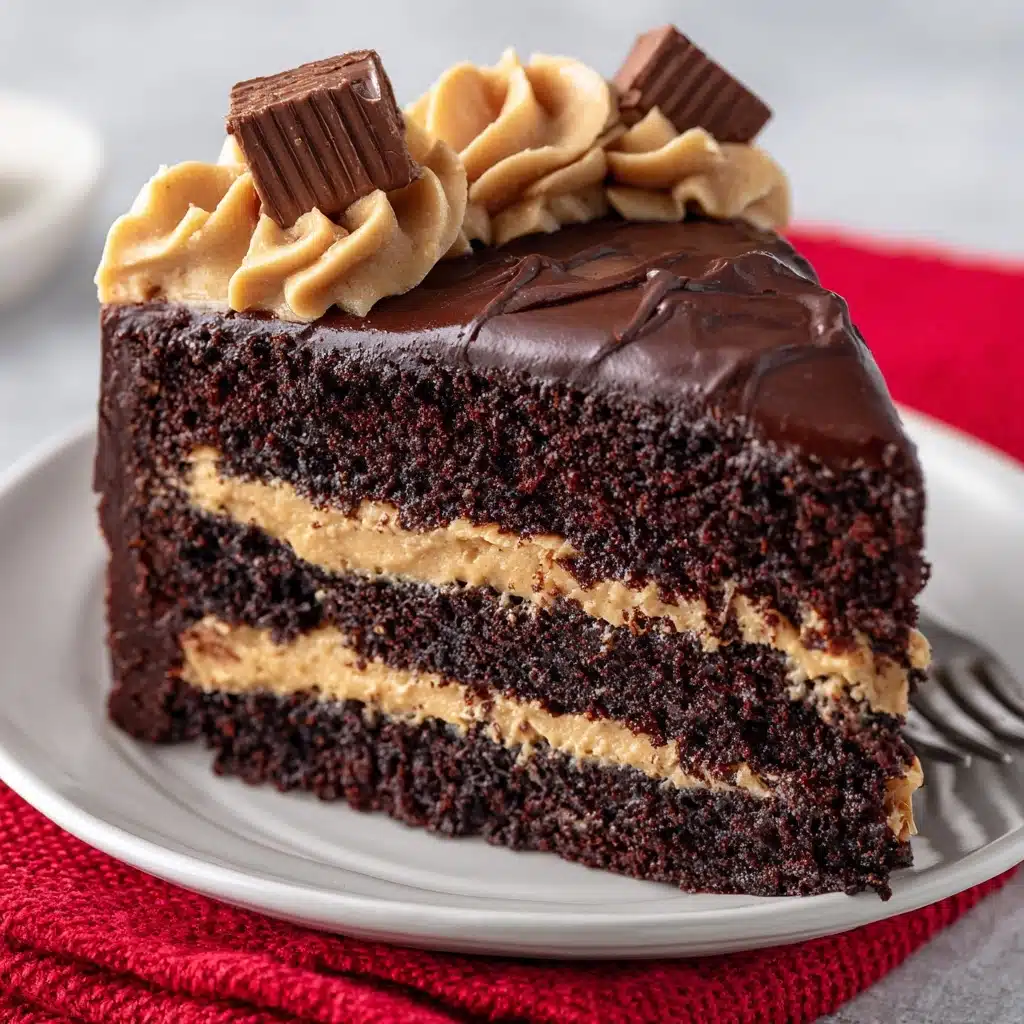 Dark Chocolate Peanut Butter Cake Recipe - Recipe Image