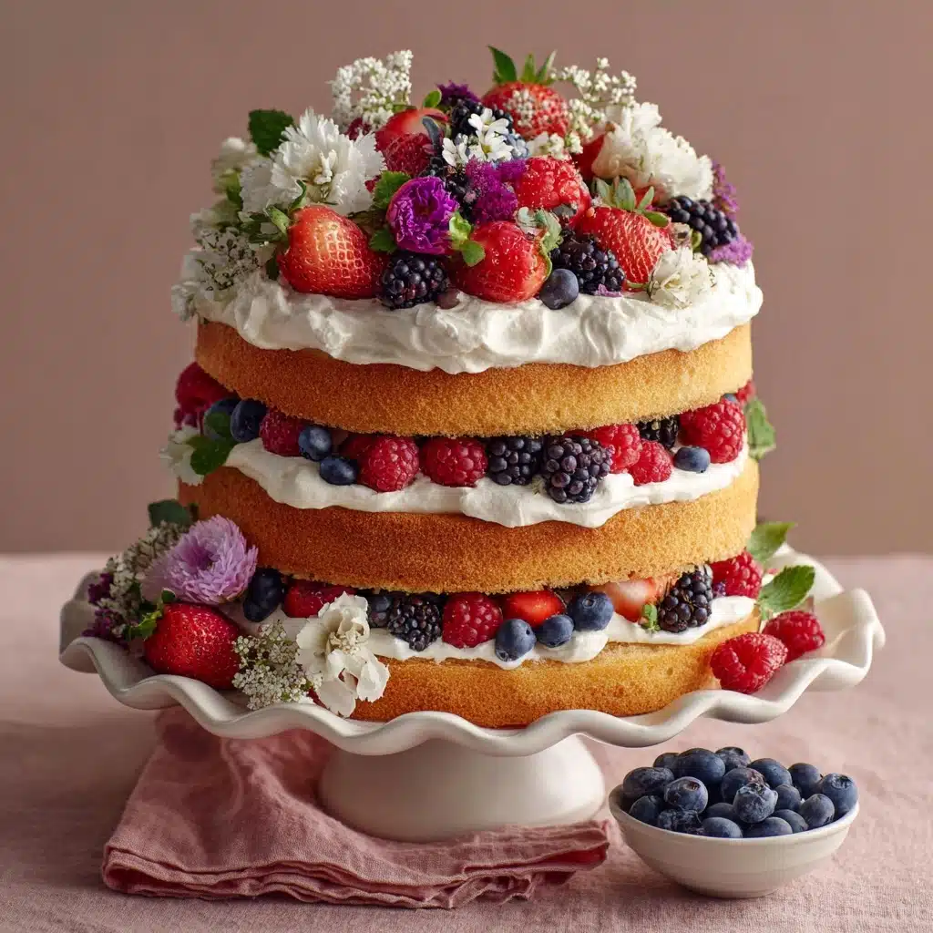 Fresh Berry Cream Cake Recipe - Recipe Image