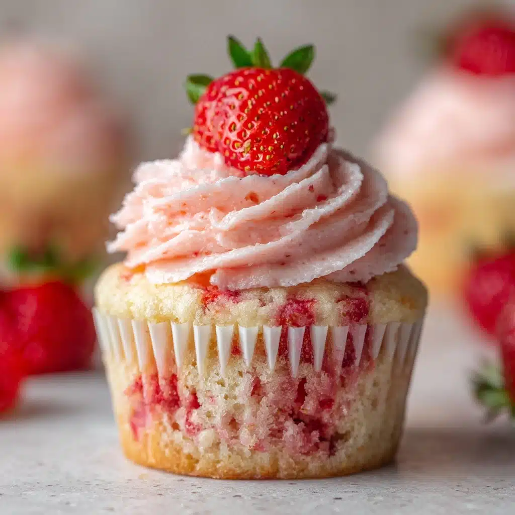 Strawberry Cupcakes with Strawberry Buttercream Recipe - Recipe Image