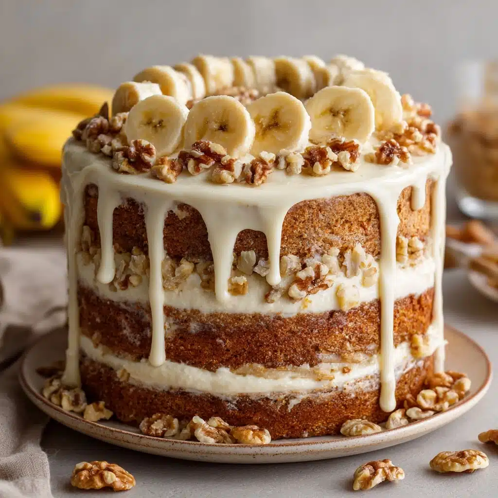 Heavenly Banana Walnut Cream Cake Recipe - Recipe Image