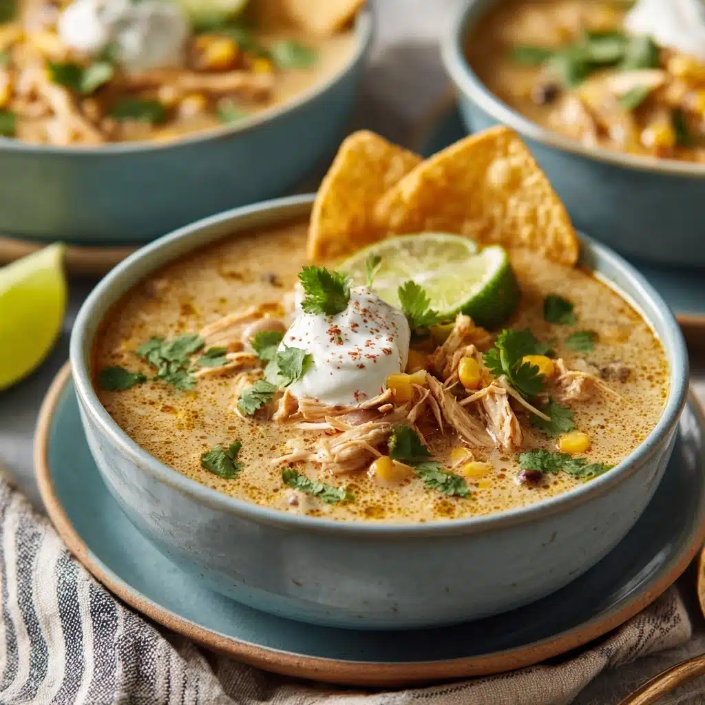 White Chicken Chili with Cream Cheese Recipe - Recipe Image