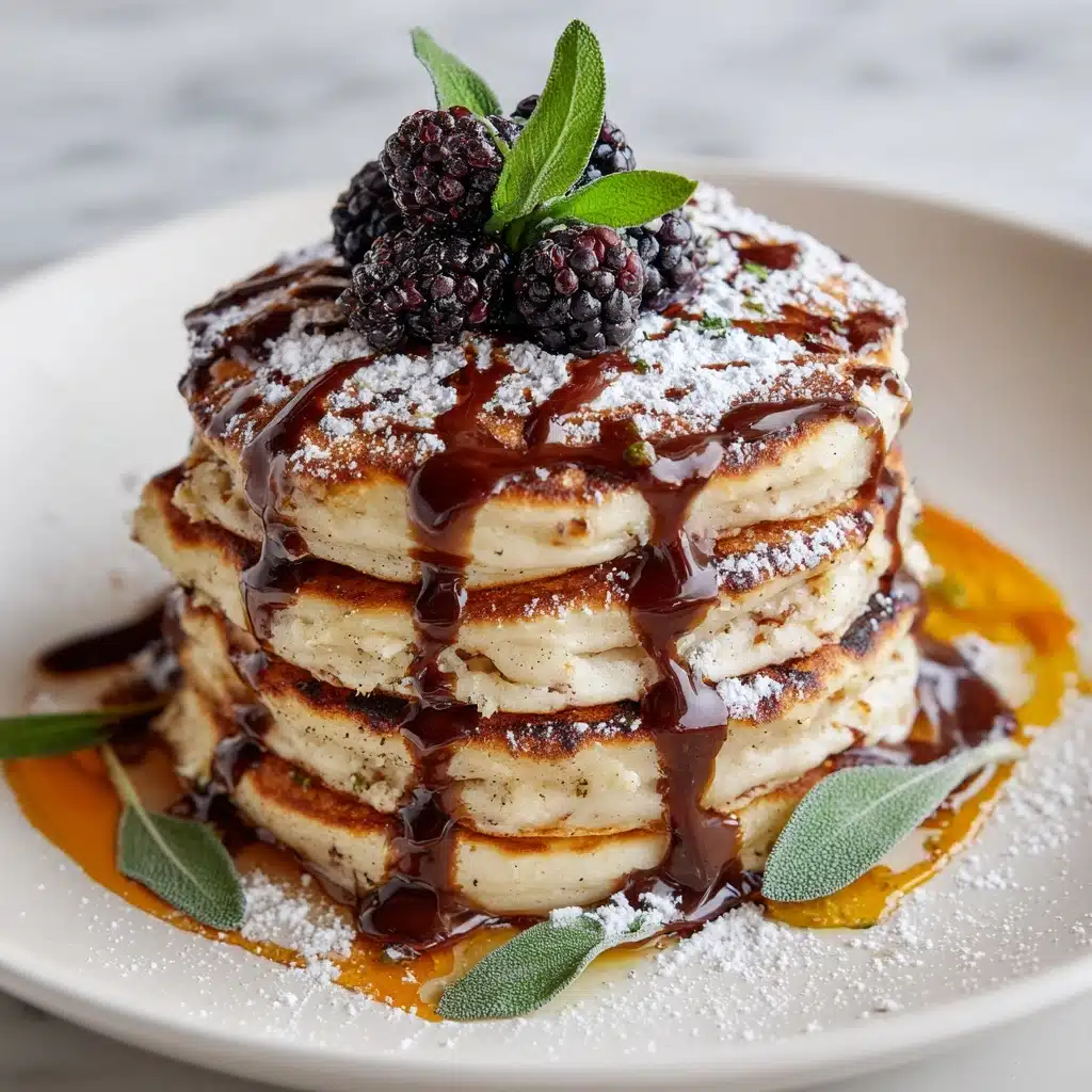 Pumpkin Sage Pancakes with Blackberry Sauce Recipe - Recipe Image