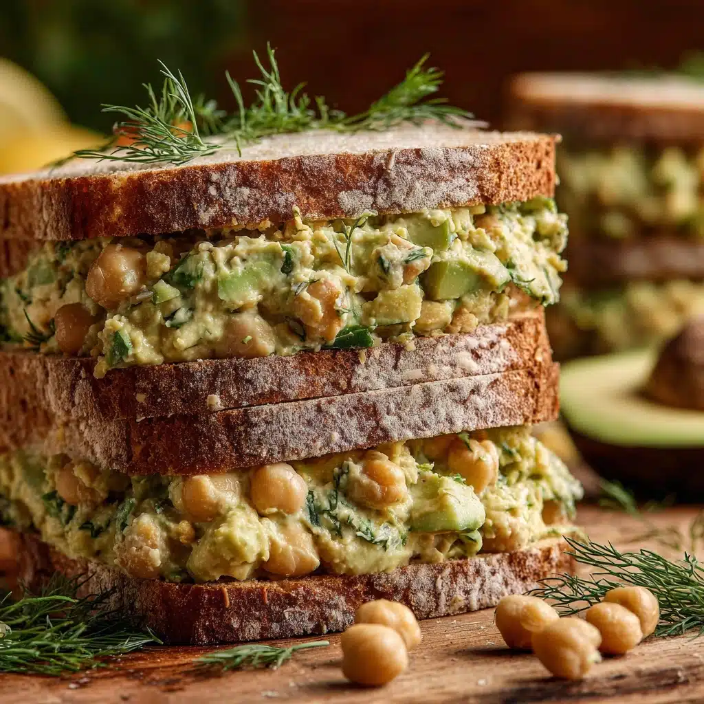 Smashed Chickpea Avocado Dill Pickle Sandwiches Recipe - Recipe Image