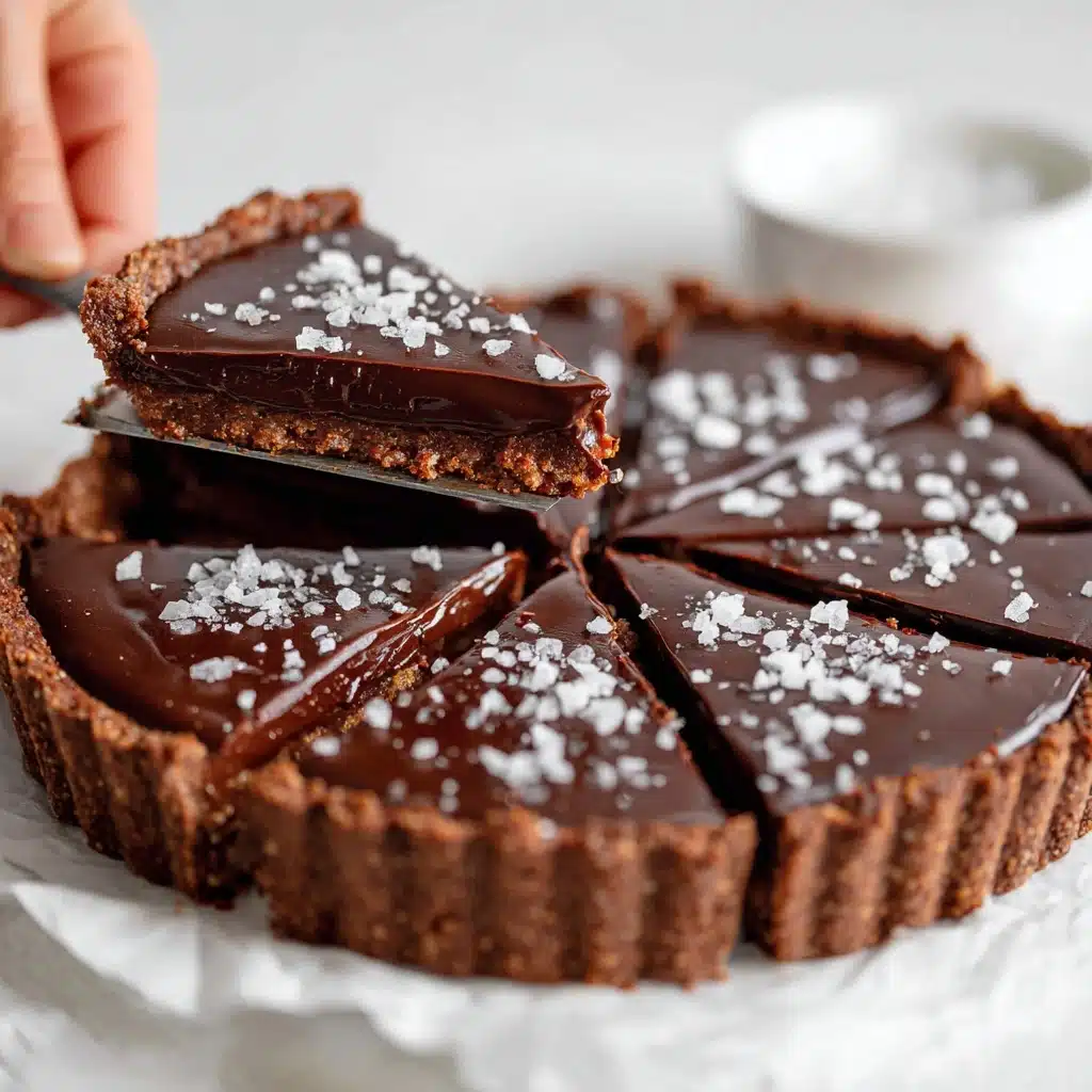 The Most Amazing Salted Dark Chocolate Tart Recipe - Recipe Image