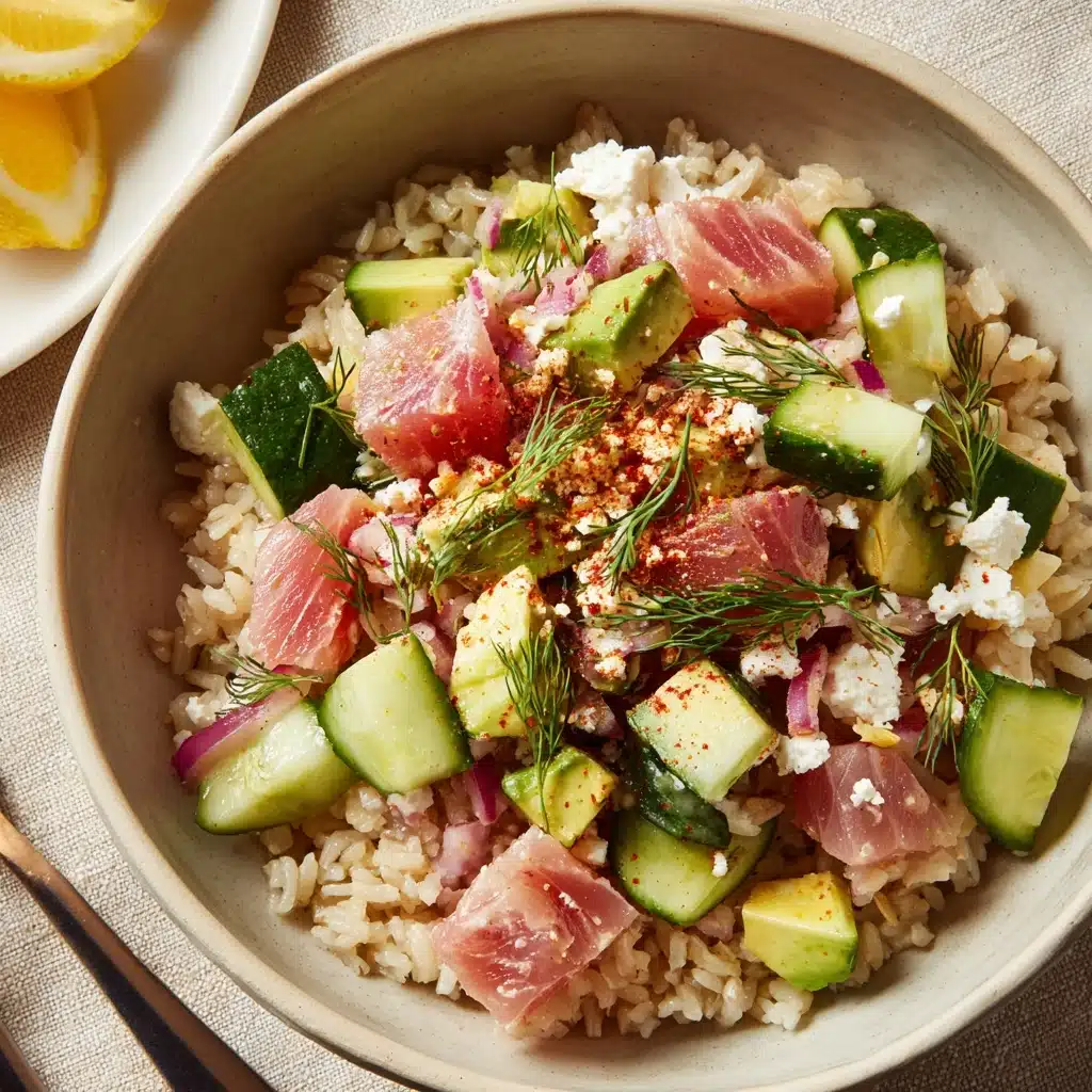 Tuna Avocado Brown Rice Bowls Recipe - Recipe Image
