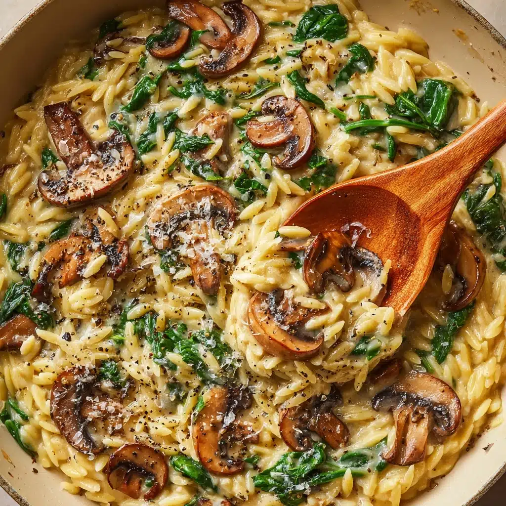 Creamy Garlic Mushroom Orzo Recipe - Recipe Image