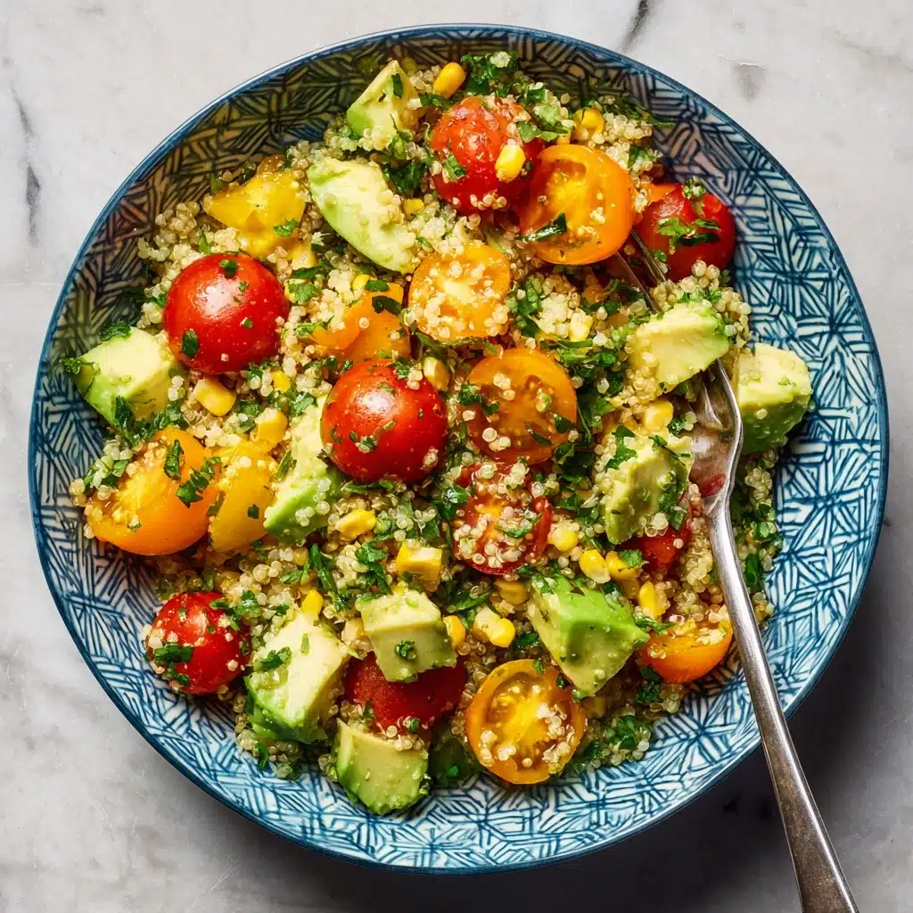Corn, Avocado, and Quinoa Salad with Marinated Tomatoes Recipe - Recipe Image