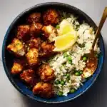 Baked Coconut Shrimp with Springy Rice and Honey Butter Sauce Recipe