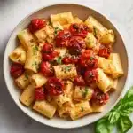 Creamy Vegan Red Pepper Pasta with Blistered Tomatoes Recipe