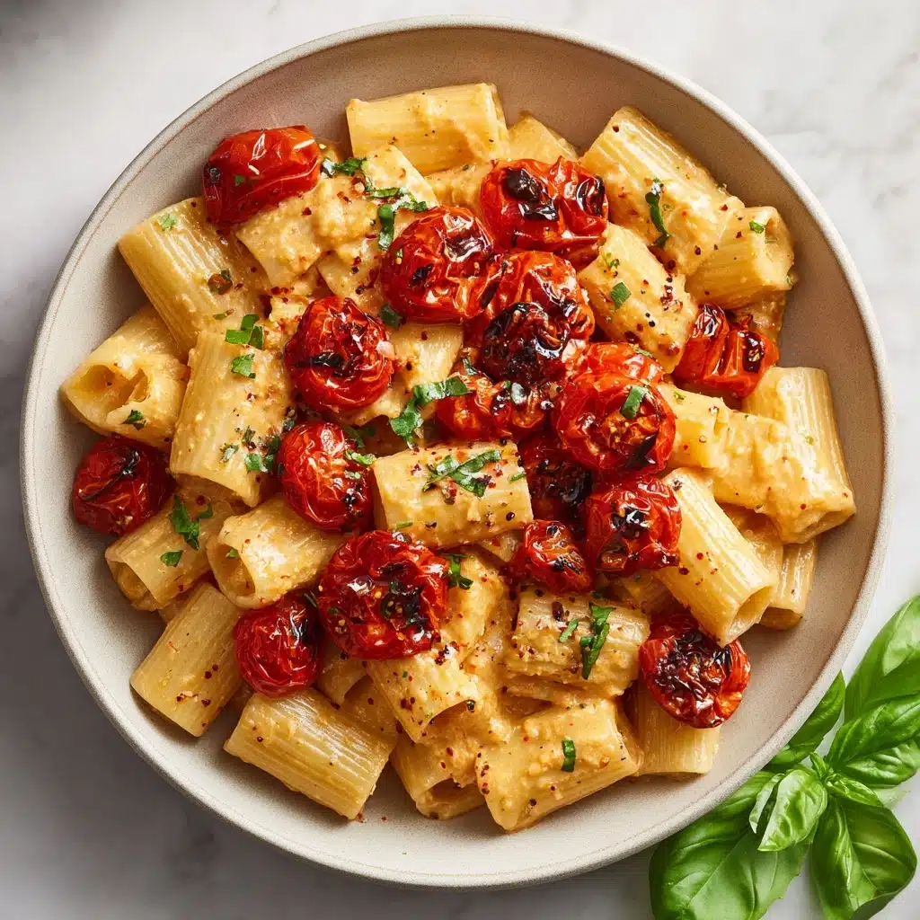 Creamy Vegan Red Pepper Pasta with Blistered Tomatoes Recipe
