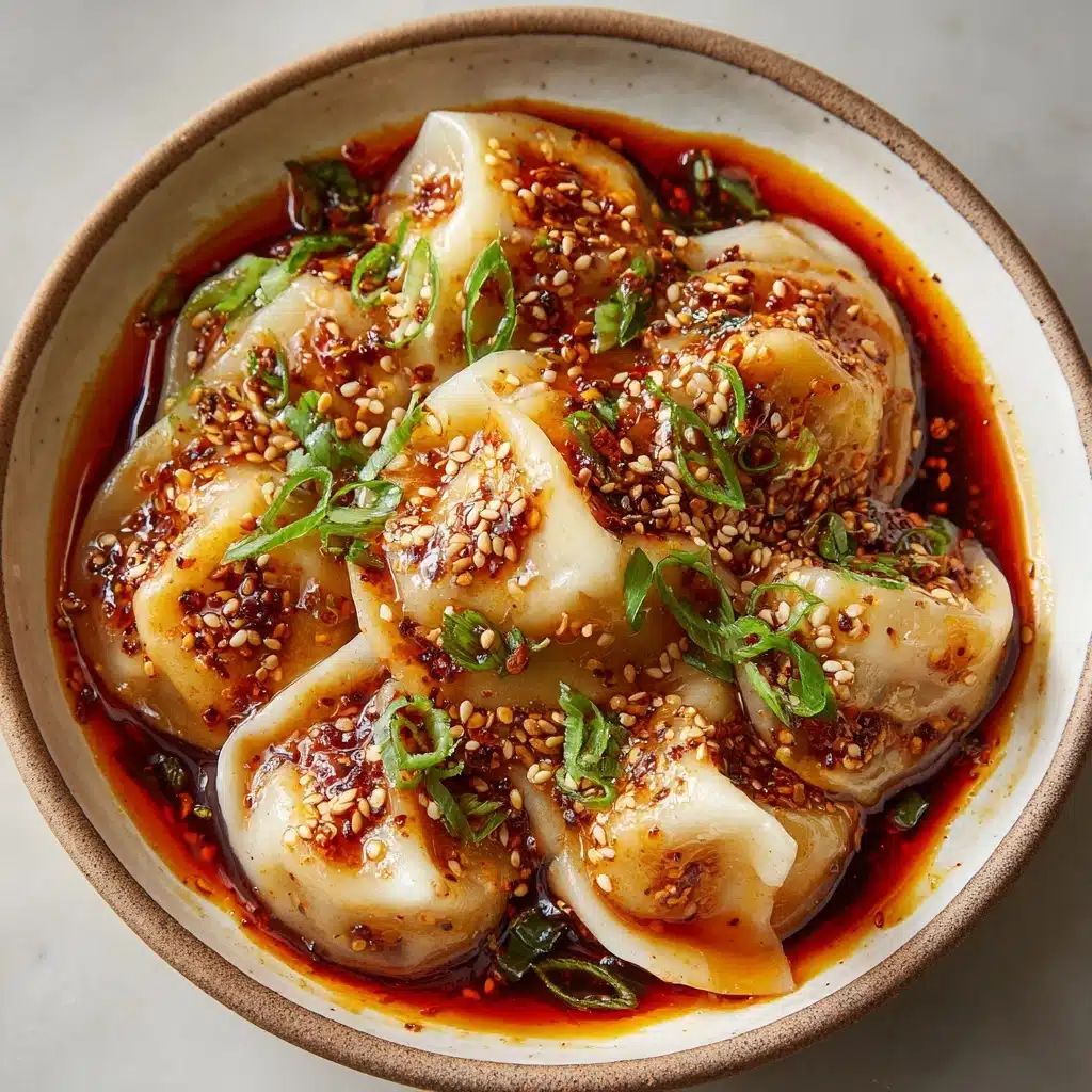 Chicken Wontons in Spicy Chili Sauce Recipe